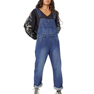 Mono vaquero con bolsillos para mujer, ropa de mujer 2025, pantalones cortos de mezclilla, pantalones vaqueros rectos informales, pantalones de talla grande, servicio OEM - Product Image 2