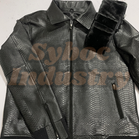Veste en cuir gaufré peau de serpent Nouveau blouson bombardier en cuir noir imprimé python avec col détachable veste en fausse fourrure