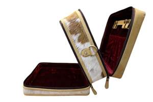 Caja de joyería cuadrada de cuero con herramientas manuales de primera calidad, caja de joyería de vaquera occidental para mujer, caja de almacenamiento de cosméticos de cuero grabado bohemio - Product Image 4