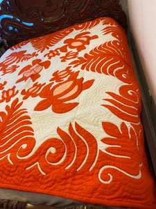 Premium Quality <b>Bed</b> <b>Quilts</b> Wholesale OEM Exquisite Embroidery <b>Quilts</b> Blanket 100% Pure Cotton Fabric Handmade Hawaiian Crafted - Product Image 4