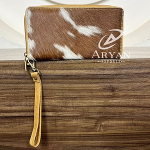 Factory Wholesale Luxury RFID Cowhide Leather Long Wallet for Women's Custom Zipper Card Holder Purse Designer Wristlet Clutch - Product Image 1