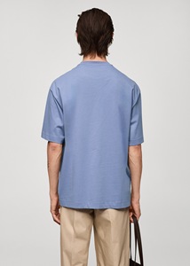 เสื้อยืดผ้าฝ้าย100% สำหรับผู้ชายทรงโอเวอร์ไซซ์ทรงหลวมลำลองดีไซน์ธรรมดาทำจากผ้าฝ้ายและเส้นใยไม้ไผ่พร้อมโลโก้ที่กำหนดเอง - Product Image 4