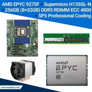 Conjunto AMD EPYC 9275F + Supermicro H13SSL-N 256GB/512GB DDR5 RDIMM ECC - Product Image 1