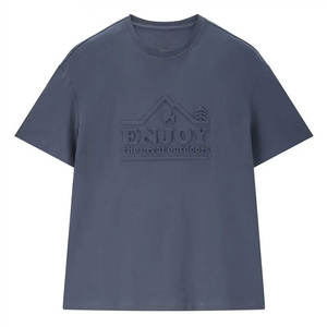 Vente en gros de vêtements imprimés en relief T-shirt à col rond en coton de haute qualité T-shirt à col rond respirant personnalisé en relief en 3D - Product Image 1