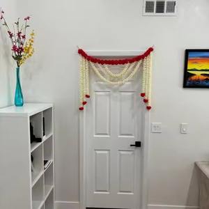 Tradición Artificial Mogra Jasmine Marigold Flower Toran Bandarwal para decoración de boda Puerta Cenefa Colgante Diwali Decoración - Product Image 3