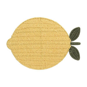 Manteles individuales de limón de papel hechos a mano elegantes Mantel Individual de limón amarillo para decoración de mesa de comedor - Product Image 1