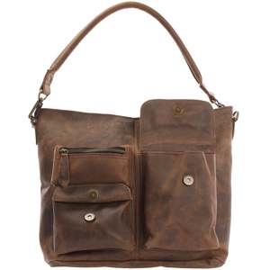 Maletín de mensajero de cuero de barro cómodo personalizable para damas cadenas geométricas botón desmontable Sling Lock - Product Image 5