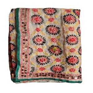 latest new Indian Colorful Phulkari Dupatta Embroidered Floral Design <b>Hijab</b> New Fashion Phulkari Stole 2023 - Product Image 1