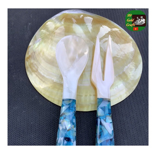 Cuillère et assiette en nacre de qualité supérieure, plat artisanal pour les amateurs de gastronomie, ensemble cuillère et assiette en nacre artisanale - Product Image 4