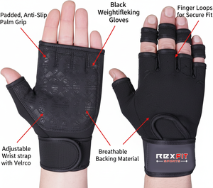 RexFit Sports Unisex Gym Workout <b>Gloves</b>, Breathable <b>Fitness</b> <b>Gloves</b> with Strong Grip for Weight Lifting Exercise - Product Image 5