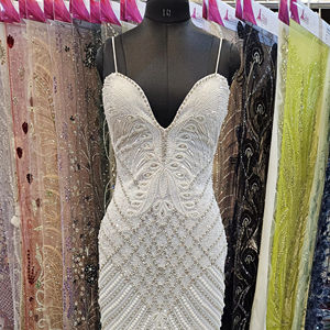 Vestido de novia hecho a mano con lentejuelas bordadas patrón decoración noche/mini vestido - Product Image 1