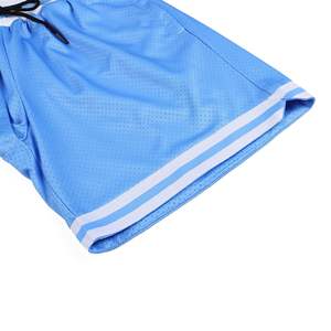 Pantalones cortos de gimnasio para hombre, poliéster ligero, tela de secado rápido, ribete reflectante, cintura ajustable con cordón, cómodos - Product Image 6