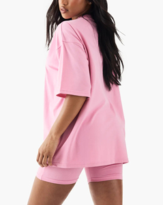 Venta al por mayor de diseño personalizado pesado algodón Jersey camiseta de mujer 280 GSM Oversized DTF impreso logotipo para el verano - Product Image 3