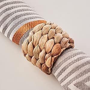 Jacinthe d'eau Ferme Rond de serviette Tissé à la main Rond de serviette Printemps Décoration de table Rond de serviette d'été - Product Image 4