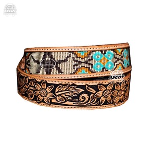 เข็มขัดหนังประดับพลอยเทียมสำหรับผู้ชายและผู้หญิงเข็มขัดลูกปัดเครื่องประดับแฟชั่น - Product Image 3