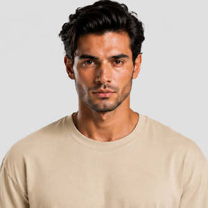 เสื้อยืดคอตตอน 100% รุ่น Essential Flow สีเบจ ทรงปกติ ออกแบบหลวมๆ สำหรับออกกำลังกาย พิมพ์ลาย หมายเลขรุ่น - Product Image 5