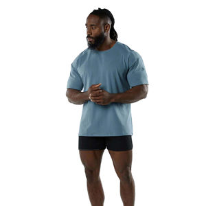 T-Shirt Homme Surdimensionné 100% Coton Haute Qualité Logo Personnalisé Imprimé Longue Longueur Respirant Surdimensionné T-shirts Col Ras Du Cou - Product Image 1