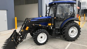 Cargadora de Ruedas Agrícola Azul de 80HP 4WD con Cucharón Frontal y Motor Diésel - Product Image 6