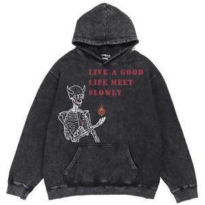 2024 nueva llegada Venta caliente 100% algodón ácido lavado Sudadera con capucha High Street diseño de logotipo personalizado - Product Image 2