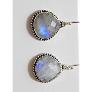 ต่างหูเงินแท้925แบบดั้งเดิมพลอยควอตซ์มูนสโตนธรรมชาติของขวัญวันครบรอบที่สมบูรณ์แบบสำหรับเงินของเธอ - Product Image 1