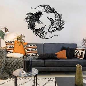 Arte de Pared de Peces de Metal Negro, Escultura de Hierro Hecha a Mano, Decoración Elegante para Colgar en la Pared de la Sala de Estar, Dormitorio u Oficina - Product Image 3