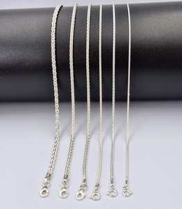 Cadena de Espiga de Plata de Ley 925, Tamaño y Longitud Personalizables, para Hombre y Mujer, Hecha a Mano, Diseño Clásico y Moderno, al por Mayor - Product Image 1