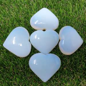 Corazones de cristal al por mayor-Corazón de piedras preciosas de opalita-Corazones curativos de opalita a granel-Cristales de meditación Curación a granel - Product Image 2