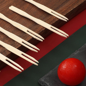 ส้อมไม้ไผ่สำหรับเก็บอาหารแบบยั่งยืนส้อมผลไม้ไม้สำหรับรับประทานผลไม้ - Product Image 4