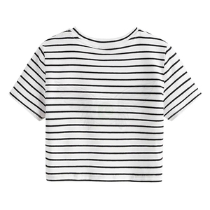 Top corto de alta calidad para mujer, camisetas de secado rápido, Material de algodón 100%, ropa de calle transpirable ligera, logotipo personalizado OEM - Product Image 2