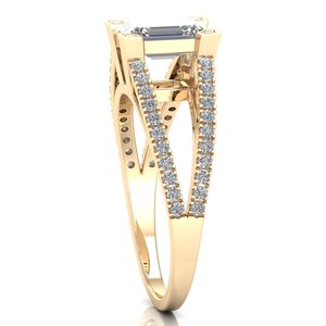 Bague de fiançailles REYES, nouveau design, or jaune 14 carats, diamant taille émeraude 1,3 carat, pour femmes, prix de gros, bijoux fins - Product Image 3