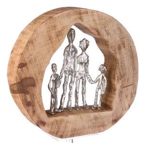 Prix de gros en vrac Sculpture humaine en bois et en métal argenté pour la maison, les restaurants et les cafés - Product Image 1