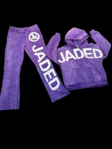 Conjunto Deportivo Personalizado OEM de Invierno, 100% Algodón Transpirable, con Logotipo Bordado, Sudadera con Cremallera Completa y Pantalones Jogger, Estilo Urbano - Product Image 2