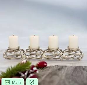 เชิงเทียนสีเงินหรูหราพร้อมแขน5ข้างตกแต่งสไตล์วินเทจสำหรับโต๊ะอาหารและของวางกลางโต๊ะในบ้าน - Product Image 2