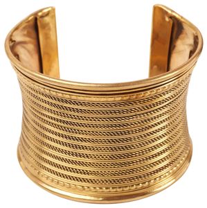 Brazalete de latón, anillo de puño, pulsera chapada en oro, joyería hecha a mano para mujer, accesorio de moda étnico y elegante - Product Image 2