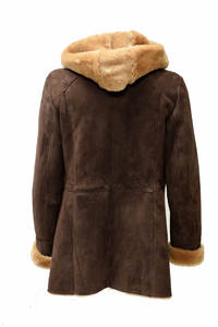 Chaqueta de Invierno de Piel de Oveja Genuina para Mujer, Corte Entallado, Cierre Largo con Cremallera, Cuello de Piel, con Proceso de Esquilado - Product Image 5