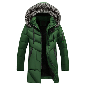 Men's Winter <b>Hooded</b> Double Layer <b>Waterproof</b> Windproof <b>Puffer</b> <b>Jacket</b> <b>with</b> Zipper Closure Versatile High Street Style - Product Image 3