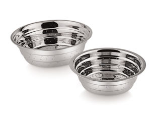 Ensemble de bols utilitaires perforés en acier inoxydable à finition miroir, compatibles lave-vaisselle et four, écologiques, pour le lavage des fruits, légumes et du riz - Product Image 2