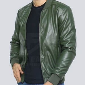 Chaqueta de cuero de motocicleta de piel de vaca para hombre de moda con cuello levantado duradero para el invierno en Pakistán - Product Image 2