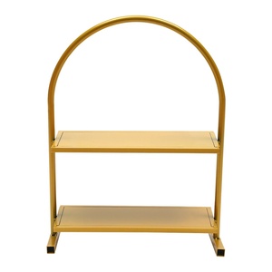 Support à gâteau élégant et robuste en métal nickelé Moulage durable de haute qualité pour les fêtes de mariage et les présentoirs à desserts - Product Image 4