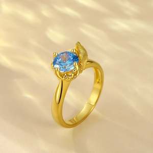 Bague de mode Jeulia Hug Me en argent sterling avec corail et étoile de mer, coupe ronde - Product Image 5