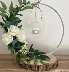 Pièce maîtresse de mariage en fer de qualité supérieure pour un décor de table de réception luxueux avec un art d'inspiration antique - Product Image 1