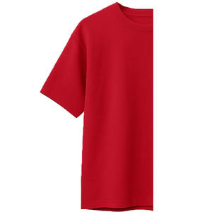 เสื้อยืดลำลองผู้ชายไซส์ใหญ่ คุณภาพสูง ปรับแต่งโลโก้ได้ สีแดงล้วน 220gsm ผ้าฝ้ายออร์แกนิค 100% ระบายอากาศได้ดี - Product Image 6