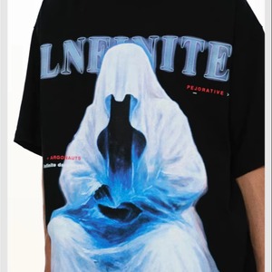 T-shirt en coton non tissé pour homme, coupe classique, motif uni, 280G, logo imprimé personnalisé, séchage rapide, respirant, style streetwear - Product Image 5