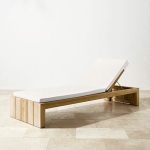 Teak Outdoor Pool <b>Bed</b> Sun Lounger With Cushion for Hotel Furniture - Product Image 1
