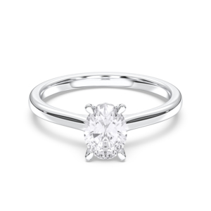 Juego de puntas de diamantes de forma ovalada y redonda de moissanita de 1,10 quilates, anillo de compromiso solitario de quilates en oro sólido de 10K,14K,18K para ella - Product Image 5