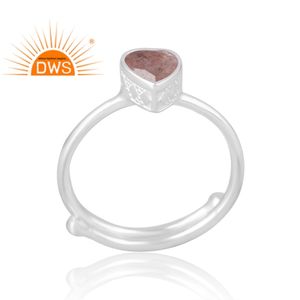 แหวนพลอยควอตซ์ธรรมชาติทำจากเงินสเตอริ925ผู้ผลิตเครื่องประดับแบบกำหนดเอง - Product Image 1