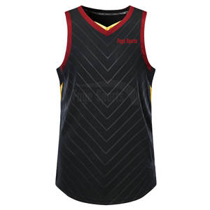 Maillot de basket-ball sans manches professionnel respirant confortable 100% polyester couleurs et logo personnalisés à séchage rapide - Product Image 1