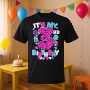 Maglietta a tema Ragnatela per bambina di 3 anni - Promozionale per il 3° compleanno - Product Image 3