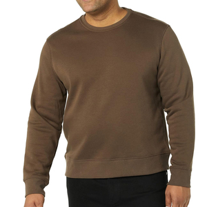 Vente en gros, sweat-shirt 100% coton pour hommes, pull à col rond avec tissu éponge français imprimé pour l'hiver, motif solide - Product Image 3