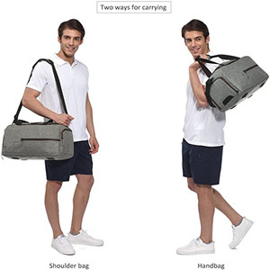 2023 Unisex <b>Small</b> Lightweight Gym <b>Bag</b> Waterproof Denim Polyester with Zipper Closure New Design for Pink for <b>Men</b> and Women - Product Image 6